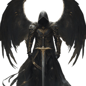 Black Archangel Vinyl Car Decal Sticker – Waterproof & UV-Resistant 8"