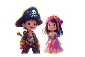 Fantasy Pirate & Princess Vinyl Car Decal Sticker – Waterproof & UV-Resistant 8" Fantasy Pirate & Princess Vinyl Car Decal Sticker – Waterproof & UV-Resistant 8"