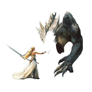 Warrior Vs Dragon Vinyl Car Decal Sticker – Waterproof & UV-Resistant 8"