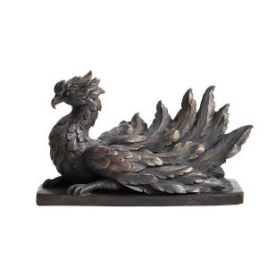 Iron Phoenix Statuette Vinyl Car Decal Sticker – Waterproof & UV-Resistant 8"