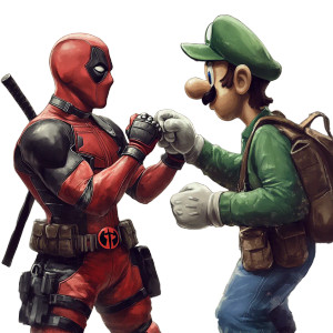 Deadpool Vs Luigi Vinyl Car Decal Sticker – Waterproof & UV-Resistant 8"