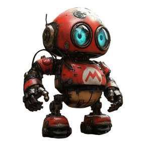 Robotic Super Mario Vinyl Car Decal Sticker – Waterproof & UV-Resistant 8"