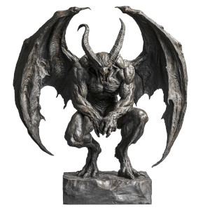 Bronze Demon Sculpture Vinyl Car Decal Sticker – Waterproof & UV-Resistant 8"