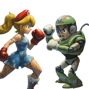 Mario Princess Vs Buzz Vinyl Car Decal Sticker – Waterproof & UV-Resistant 8"