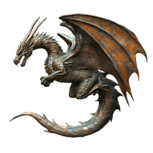 Big Bronze Dragon Vinyl Car Decal Sticker – Waterproof & UV-Resistant 8"