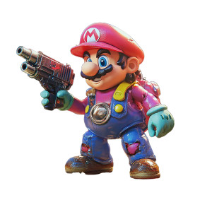 80S Action Mario Vinyl Car Decal Sticker – Waterproof & UV-Resistant 8"