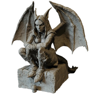 Female Gargoyle Vinyl Car Decal Sticker – Waterproof & UV-Resistant 8"