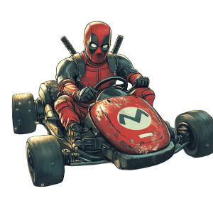 Deadpool Mario Kart Vinyl Car Decal Sticker – Waterproof & UV-Resistant 8" Deadpool Mario Kart Vinyl Car Decal Sticker – Waterproof & UV-Resistant 8"