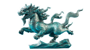 Bronze Kirin Running Vinyl Car Decal Sticker – Waterproof & UV-Resistant 8"