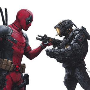 Deadpool Cyberpunk Fight Vinyl Car Decal Sticker – Waterproof & UV-Resistant 8"