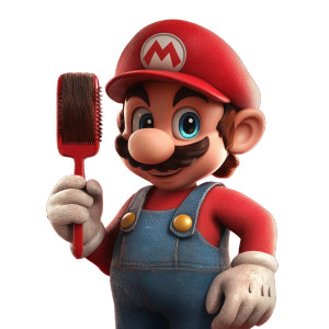 Mario With Hairbrush Vinyl Car Decal Sticker – Waterproof & UV-Resistant 8" Mario With Hairbrush Vinyl Car Decal Sticker – Waterproof & UV-Resistant 8"