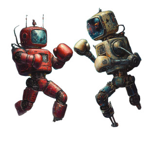 Evil Robot Boxers Vinyl Car Decal Sticker – Waterproof & UV-Resistant 8"