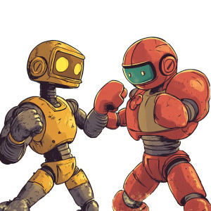 Robot Boxing Vinyl Car Decal Sticker – Waterproof & UV-Resistant 8"