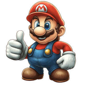 Cartoon Mario Thumbs Up Vinyl Car Decal Sticker – Waterproof & UV-Resistant 8"