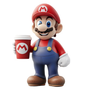 3D Mario Barista Vinyl Car Decal Sticker – Waterproof & UV-Resistant 8"