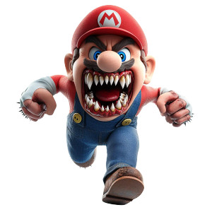 Vampire Mario Running Vinyl Car Decal Sticker – Waterproof & UV-Resistant 8"