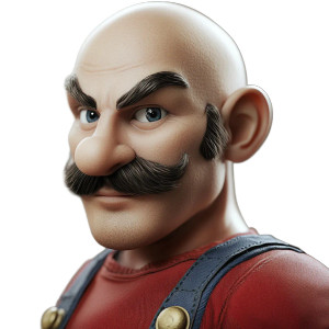 Bald Mario Vinyl Car Decal Sticker – Waterproof & UV-Resistant 8"