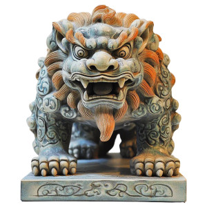 Okinawan Guardian Lions Vinyl Car Decal Sticker – Waterproof & UV-Resistant 8"