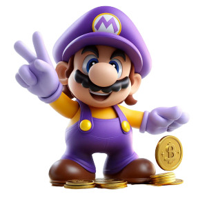 Purple Magician Mario Vinyl Car Decal Sticker – Waterproof & UV-Resistant 8"