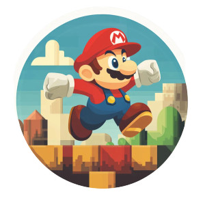 Mario Art Deco Sticker Vinyl Car Decal Sticker – Waterproof & UV-Resistant 8"