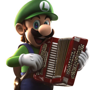 Luigi Mario Accordion Vinyl Car Decal Sticker – Waterproof & UV-Resistant 8"