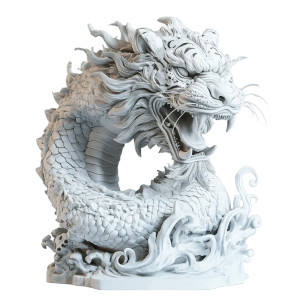 Tiger-Dragon Sculpture Vinyl Car Decal Sticker – Waterproof & UV-Resistant 8"