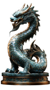 Chinese Dragon Statue Vinyl Car Decal Sticker – Waterproof & UV-Resistant 8"