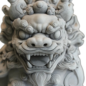 Grey Foo Dog Vinyl Car Decal Sticker – Waterproof & UV-Resistant 8"