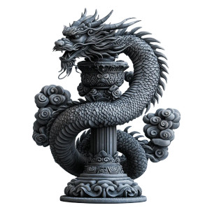 Eastern Dragon Statuette Vinyl Car Decal Sticker – Waterproof & UV-Resistant 8" Eastern Dragon Statuette Vinyl Car Decal Sticker – Waterproof & UV-Resistant 8"