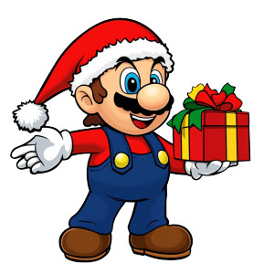 Mario Christmas Clipart Vinyl Car Decal Sticker – Waterproof & UV-Resistant 8"
