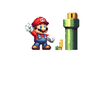 90S Pixel Mario Vinyl Car Decal Sticker – Waterproof & UV-Resistant 8"