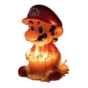 Mario Candle Agony Vinyl Car Decal Sticker – Waterproof & UV-Resistant 8"