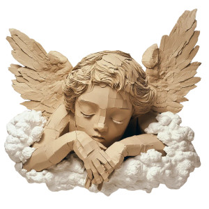 Cardboard Angel Vinyl Car Decal Sticker – Waterproof & UV-Resistant 8"