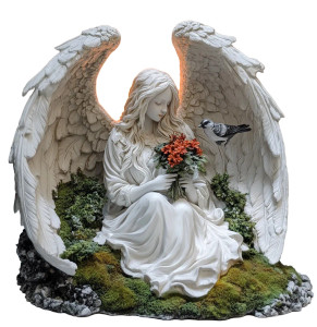 Angel With Flowers Vinyl Car Decal Sticker – Waterproof & UV-Resistant 8"