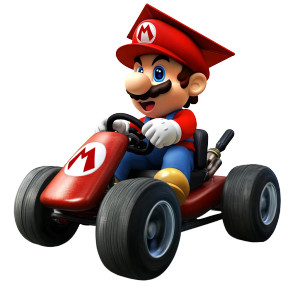 Graduating Mario Racer Vinyl Car Decal Sticker – Waterproof & UV-Resistant 8"