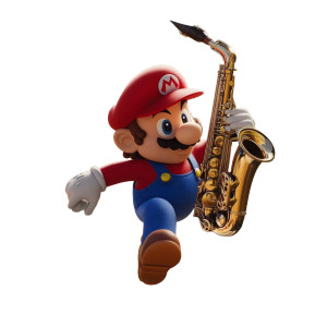 Super Mario Saxophone Vinyl Car Decal Sticker – Waterproof & UV-Resistant 8"