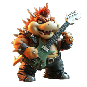 Bowser Plays Guitar Vinyl Car Decal Sticker – Waterproof & UV-Resistant 8"