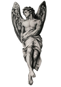 Angel Tattoo Design V2 Vinyl Car Decal Sticker – Waterproof & UV-Resistant 8"