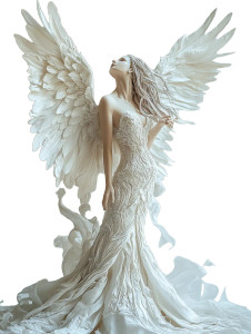 Snow-White Angel Vinyl Car Decal Sticker – Waterproof & UV-Resistant 8"