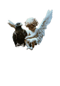 Angel With Vulture Vinyl Car Decal Sticker – Waterproof & UV-Resistant 8"