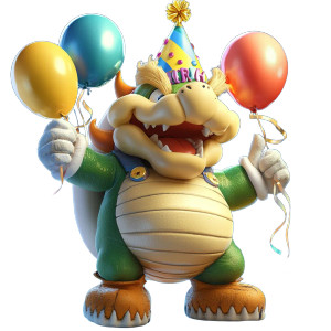 Blonde King Koopa Vinyl Car Decal Sticker – Waterproof & UV-Resistant 8"