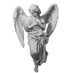 Angel Statue Drawing V2 Vinyl Car Decal Sticker – Waterproof & UV-Resistant 8"