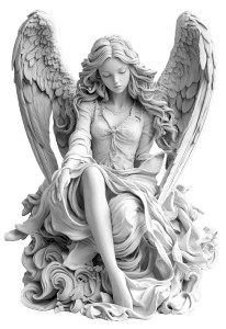 Angel Tattoo Design V3 Vinyl Car Decal Sticker – Waterproof & UV-Resistant 8"