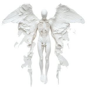 Fallen Angel Outline Vinyl Car Decal Sticker – Waterproof & UV-Resistant 8"