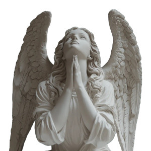 Praying Angel Statue V4 Vinyl Car Decal Sticker – Waterproof & UV-Resistant 8"