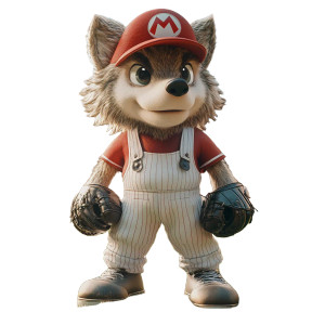 Wolf In Baseball Uniform Vinyl Car Decal Sticker – Waterproof & UV-Resistant 8"