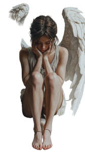 Sad Angel Woman V2 Vinyl Car Decal Sticker – Waterproof & UV-Resistant 8" Sad Angel Woman V2 Vinyl Car Decal Sticker – Waterproof & UV-Resistant 8"