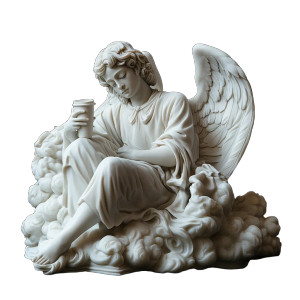 Arc Angel Michael Statue Vinyl Car Decal Sticker – Waterproof & UV-Resistant 8"