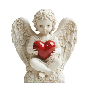 Angel Heart Sculpture Vinyl Car Decal Sticker – Waterproof & UV-Resistant 8"