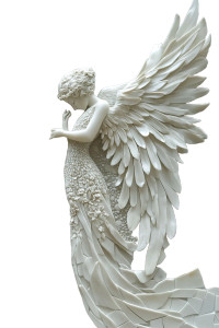 Celestial Cherubs Mosaic Vinyl Car Decal Sticker – Waterproof & UV-Resistant 8"